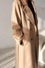 БЕЖОВО КАШМИРЕНО ПАЛТО ТИП ХАЛАТ