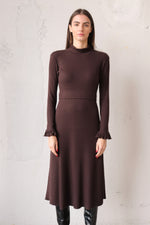 ДЪЛГА РИПСЕНА РОКЛЯ В КАФЯВО