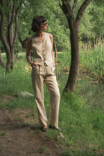 БЕЖОВ ПАНТАЛОН ОТ ПРЕМИУМ ЛЕН