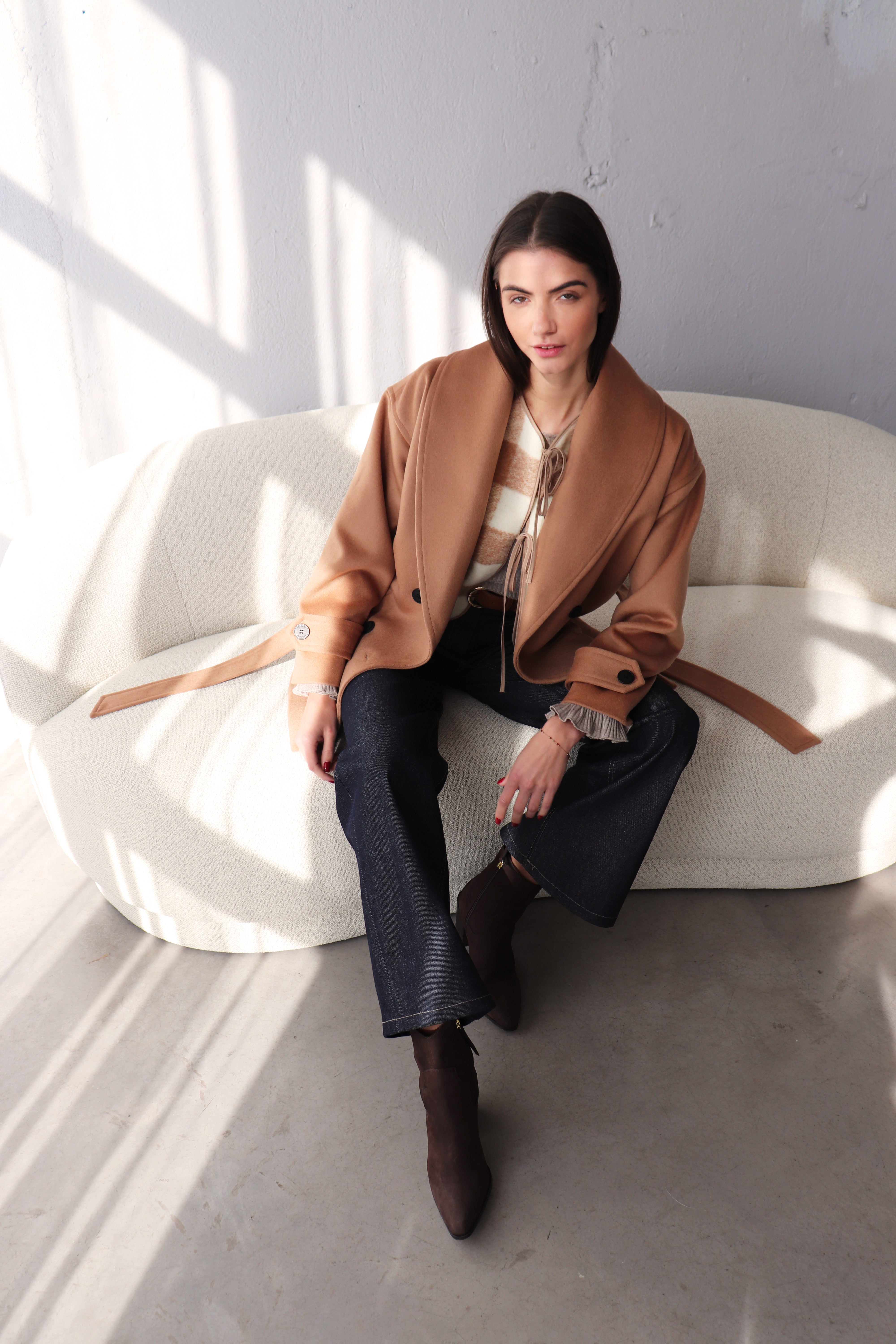 КАМЕЛ ПАЛТО С ШАЛ ЯКА