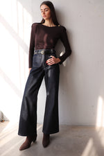 КАФЯВА РИПСЕНА БЛУЗА С ПАГОНИ