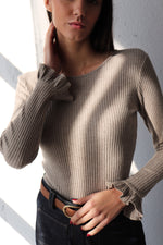 РИПСЕНА БЛУЗА С КЪДРИ В РЪКАВИТЕ