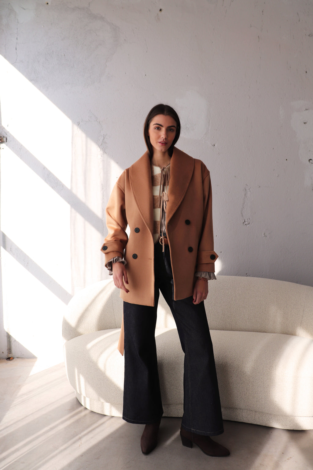 КАМЕЛ ПАЛТО С ШАЛ ЯКА