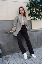 КАФЯВ СВОБОДЕН ПАНТАЛОН С ВРЪЗКИ