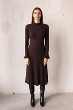 ДЪЛГА РИПСЕНА РОКЛЯ В КАФЯВО