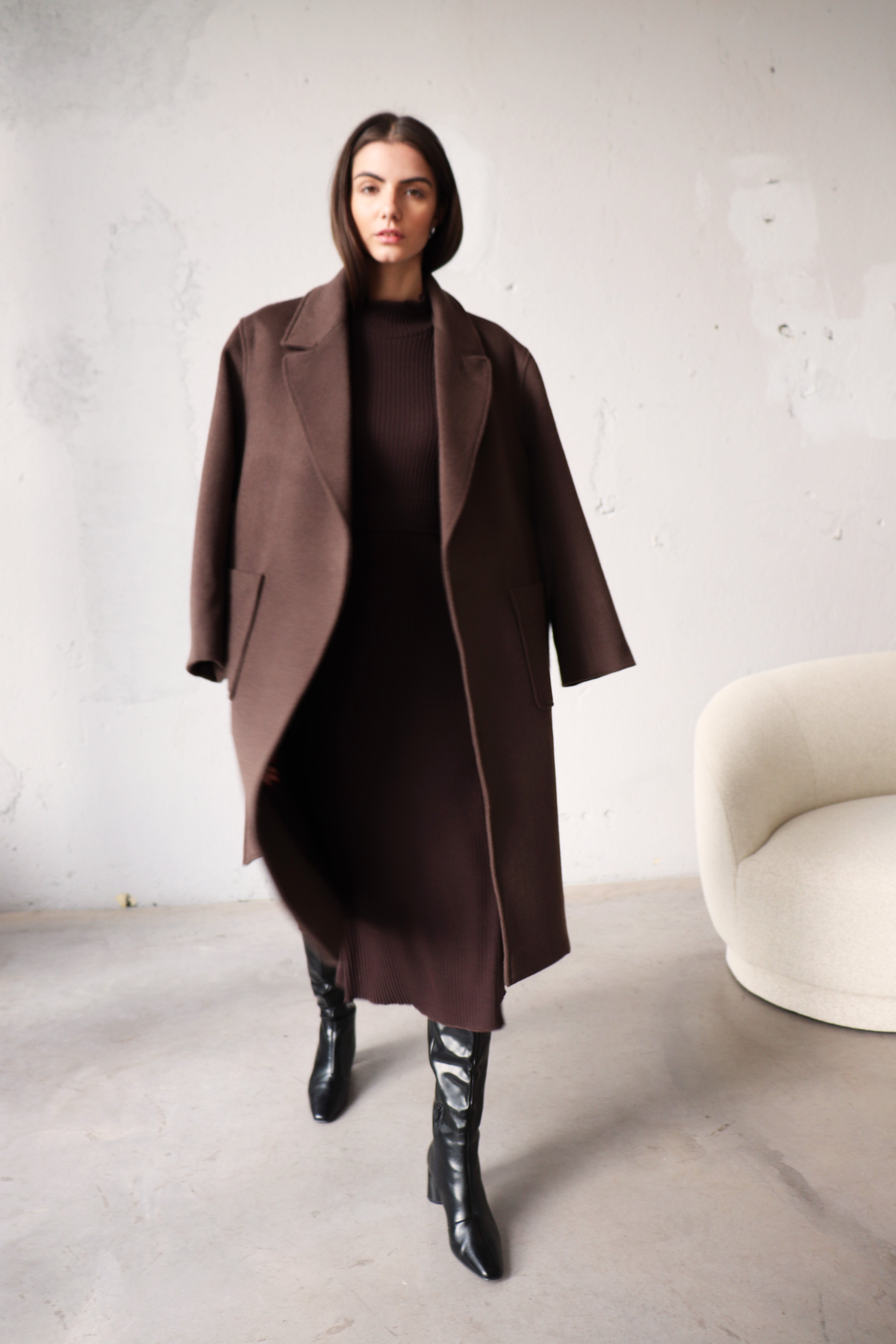 ДЪЛГА РИПСЕНА РОКЛЯ В КАФЯВО