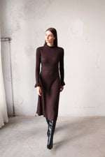 ДЪЛГА РИПСЕНА РОКЛЯ В КАФЯВО