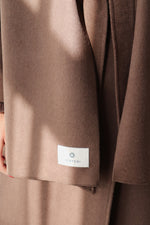 КАФЯВ ШАЛ ОТ ВЪЛНА И КАШМИР