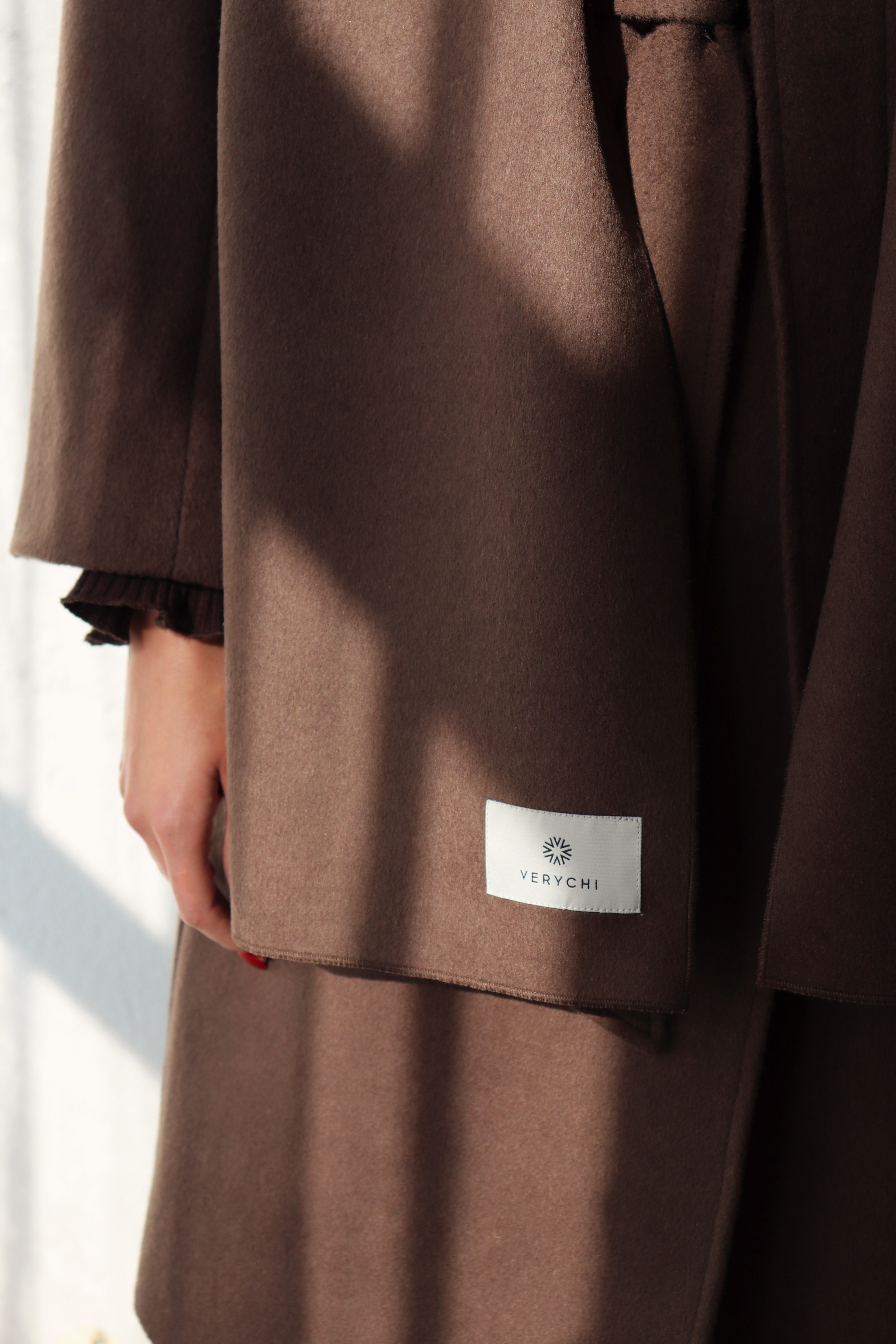 КАФЯВ ШАЛ ОТ ВЪЛНА И КАШМИР