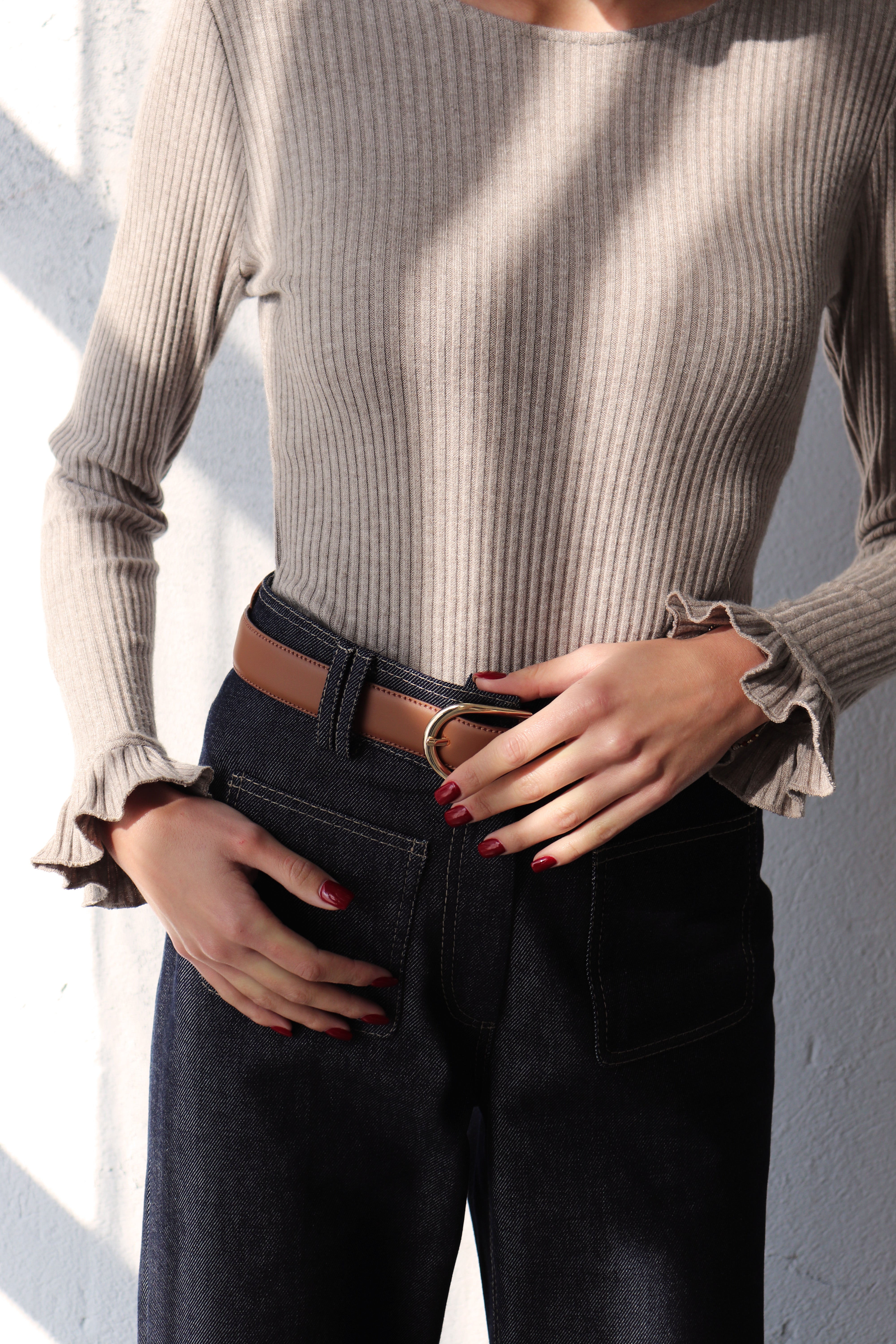 РИПСЕНА БЛУЗА С КЪДРИ В РЪКАВИТЕ