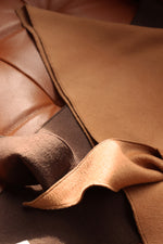 КАФЯВ ТРИЪГЪЛЕН ШАЛ ОТ ВЪЛНА И КАШМИР