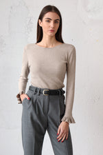 РИПСЕНА БЛУЗА С КЪДРИ В РЪКАВИТЕ