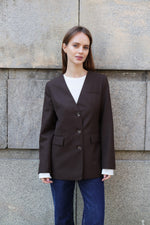 КАФЯВ ЕДНОРЕДЕН БЛЕЙЗЪР БЕЗ РЕВЕР