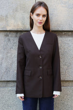 КАФЯВ ЕДНОРЕДЕН БЛЕЙЗЪР БЕЗ РЕВЕР