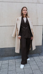 КАФЯВ ПАНТАЛОН СЪС СВОБОДЕН СИЛУЕТ